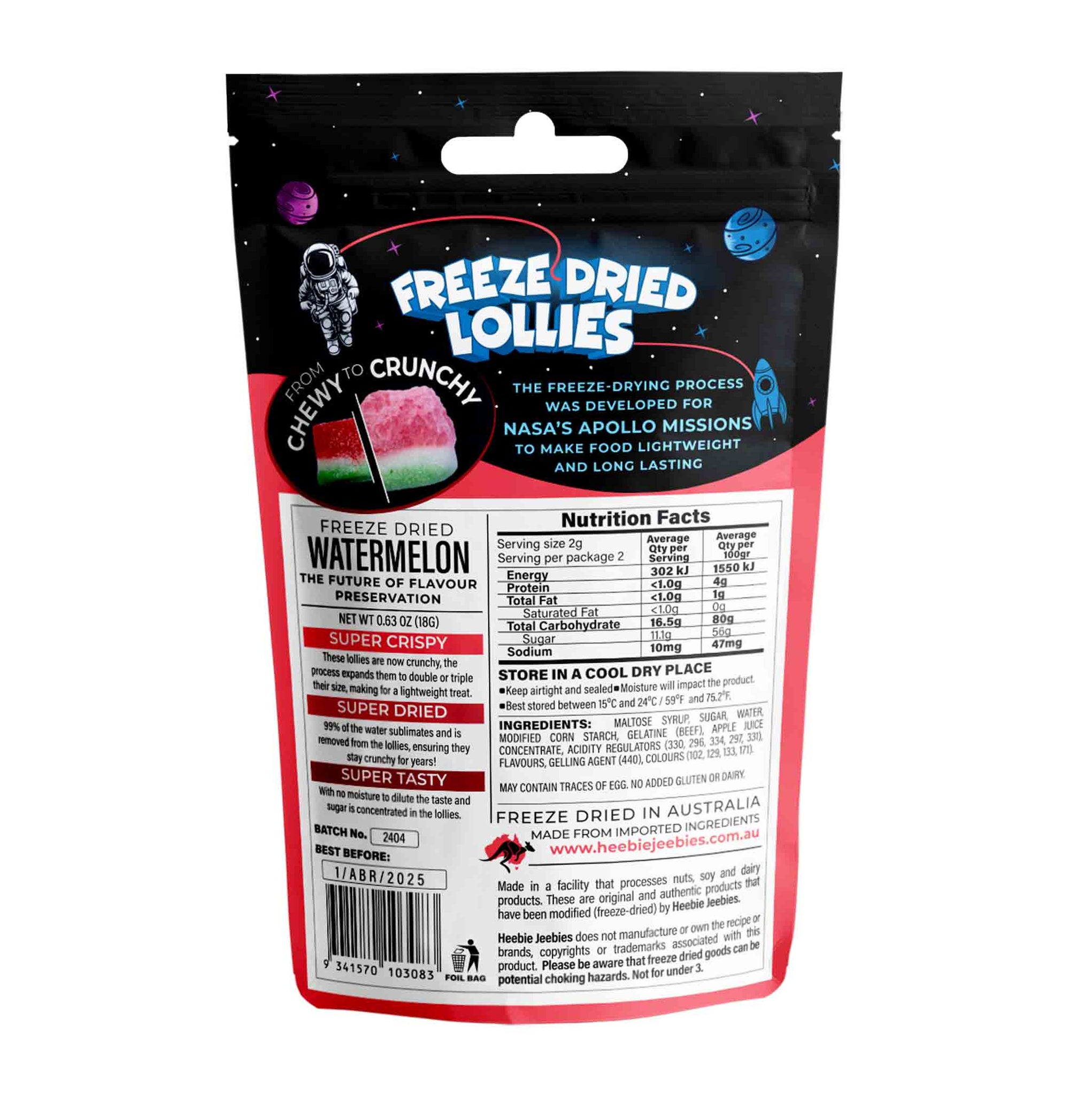 Freeze Dried Candy Sour Watermelon Mini Pack — Heebie Jeebies