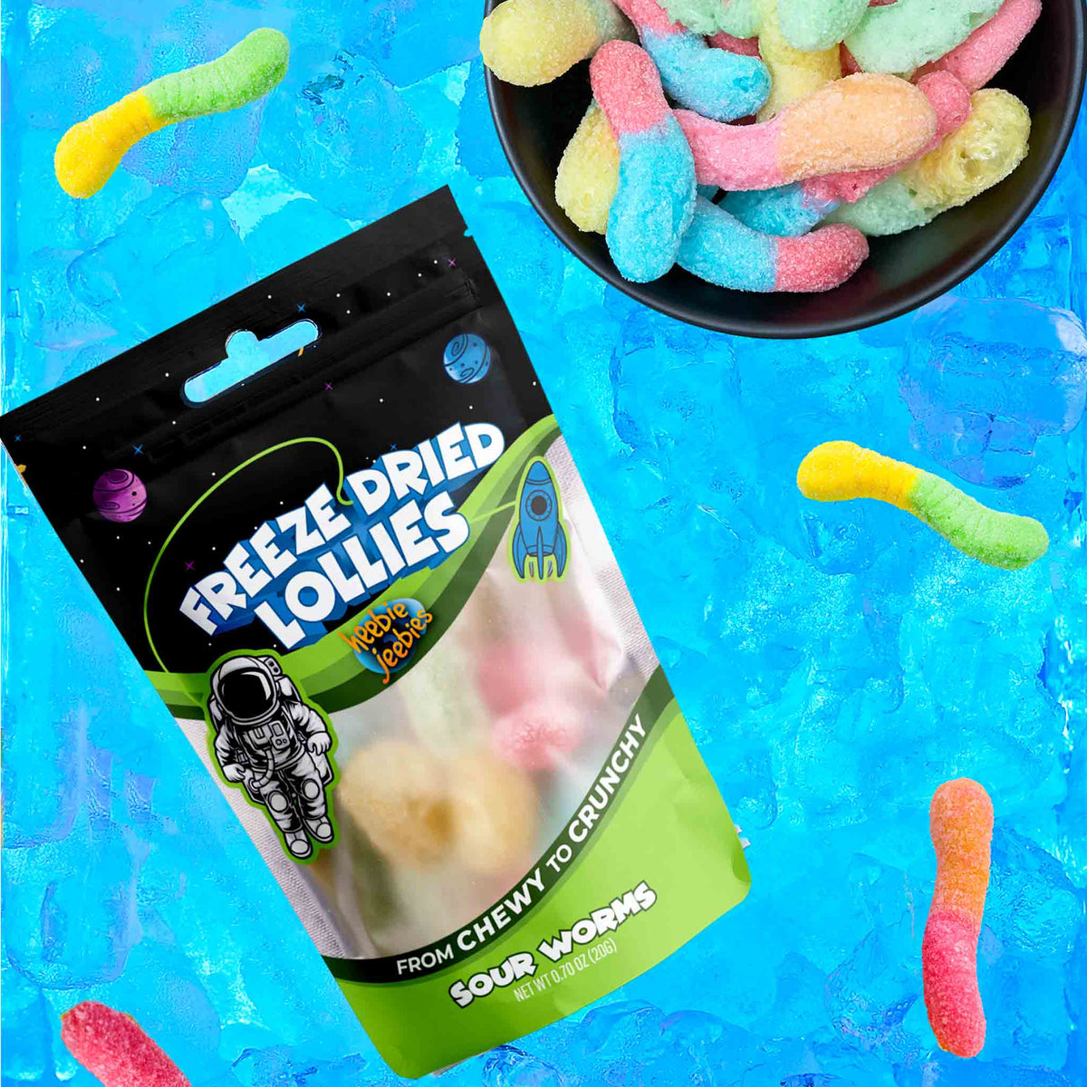 Mini Sour Worms Freeze Dried Lollies — Heebie Jeebies